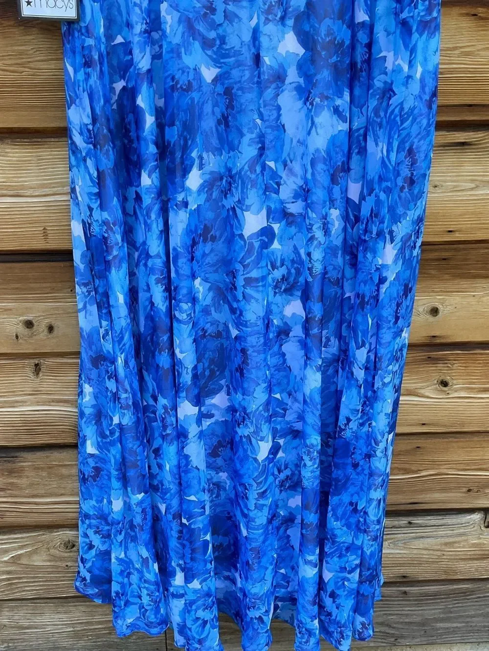 NWT Betsy & Adam Blue Plus Suze Floral Gown Size 20W 20